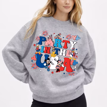 Disney America Vibes Hoodie, Mickey and Friends 4th of July Sweatshirt, Patriotic Disney Vacation Pullover, Fireworks Night Crewneck