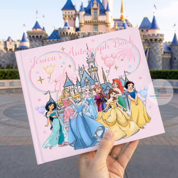Personalized Princess Autograph Book, WDW Trip 2026 Memory Book, Elsa Cinderella Rapunzel Book WDW Memory Book, Signature Memory Book