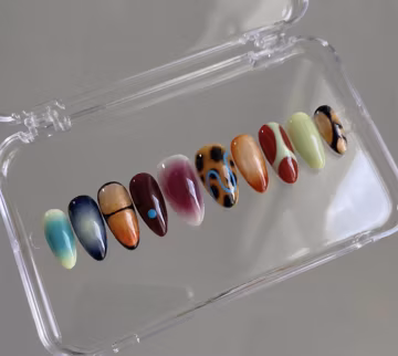 colourful graffiti Press On Nails: custom reusable Nails