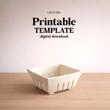 Berry Bowl Pottery Template, Mini Colander, Ceramic Slab Building, Digital Download