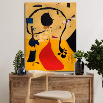 Joan Miro Exhibition Canvas Art, Surrealist Wall Decor