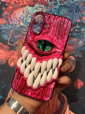 3D Eyeball Phone Case, Gothic Horror Resin Case for iPhone & Samsung, Pixel, Biodegradable Phone Cover, Handmade Textured Grip, Daily Use