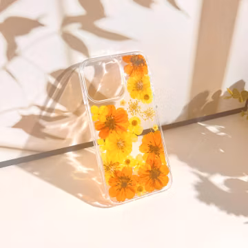Pressed Real Flowers Clear Floral Phone Case iPhone 17 Air 16 E 15,14,13,12,Pro Max, plus, Samsung Galaxy S 23 24 25 Ultra Cute Flower Cases