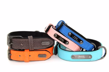 Personalized PU Leather Dog Collar: Custom Engraved Pet ID