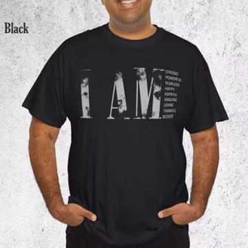 I AM affirmation T-Shirt, Positive Mindset Motivation Quote Unisex Tee, Strong Powerful Fearless Shirt
