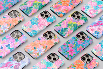 Custom Floral Burst Phone Case, Tropical Summer Aesthetic Gift for Her, iPhone 17 16 15 14 13 Pro Max MagSafe, Pixel 9 8 7, S25 S24