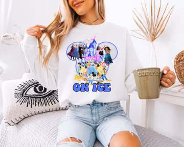Disney On Ice Shirt, Mickey Friends Frozen T-Shirt Princess Ice Holiday Sweatshirt, Disneyland Castle Epcot Sweat