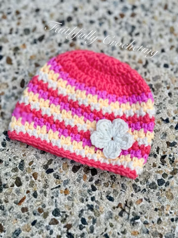 Newborn girl beanie, photography prop, ready to ship, newborn girl hat, flower hat, baby shower gift, soft newborn hat, coming home hat
