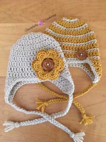 Newborn twin hats, Boy girl twin hats, Earflaps hats, Ready to ship, baby shower gift,Photography prop, newborn twin beanies, twin props