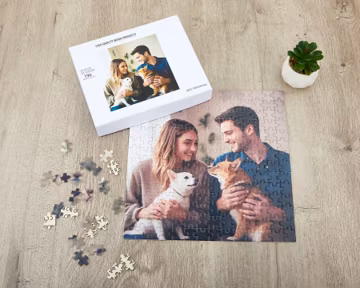 Custom Photo Puzzle from Your Picture, 25-1000 Pieces Personalized Jigsaw Puzzle, Couple Portrait, Unique Father's Day Gifts For Dad