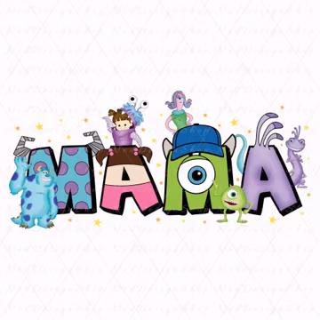 Monsters Mama Png, Png For Sublimation, Retro Mama Png, Mom Shirt Png, Custom Mom Png, Gift For Mother's Day Png, Digital Download