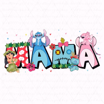 Stitch Mama Png, Mama Cartoon Movie Png, Family Vacation Png, Retro Mama Png, Mom Shirt Png, Custom Mom Png, Gift For Mother's Day Png