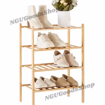4-Tier Bamboo Shoe Rack | Rustic Entryway Organizer