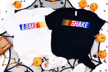 Personalized Shake & Bake Funny Shirt: Dad and Baby Matching Gift,Racing Humor Tee