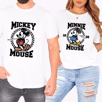 Retro Disney Shirt, Vintage Mickey Minnie Couple Tee, Walt Disney World Outfit, Classic Mickey Minnie, WDW Magic Kingdom, Cute Disney Gift