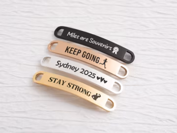 Personalized Stainless Steel Shoe Tags: Laser Engraved Running Shoe Charms