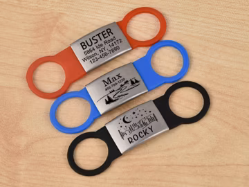 Personalized Silent Dog Tag: Stainless Steel & Silicone, Custom Pet ID