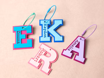 Personalized initials tags: Luggage tags | Backpack tags | Party gifts | Birthday gifts