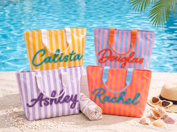 Personalized Bridesmaid Beach Bag, Custom Name PVC Tote, Bachelorette Party Gift, Girls Trip Pool Bag, Summer Wedding Favor