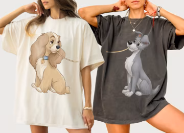 Comfort color Disney Lady And The Tramp Spaghetti Couple Shirt, Disney Valentine’s Day 2026 Matching Tee, Disneyland Couple Trip Outfits