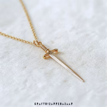 Two Tone Sword Necklace β Gothic Medieval dagger Pendant for Punk & Alternative Style