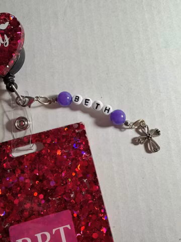 Badge Reel Beaded Name or Title ID