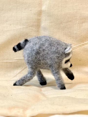 Posable Jimothy the Seattle Raccoon, Handmade Needle Felted Woodland Animal Figurine, Whimsical Home Decor