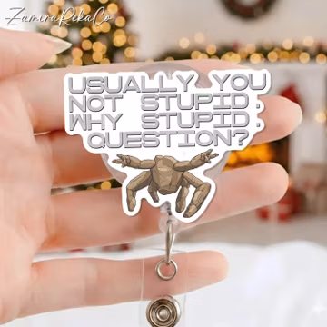 Rocky Why Stupid Project Hail Mary Badge Reel, Rocky Amaze Badge Reel, Funny Bookish Nurse Badge Holder, Sci Fi Reader Gift, ID Badge Clip