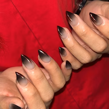 Black Ombre Claw Press-On Nails, Anime Style