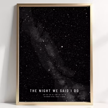 Custom Star Map • Paper Anniversary Gift For Him • Wedding Date Night Sky Print • Constellation Poster • 1st Anniversary For Husband