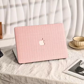 Pink Woven Leather MacBook Case For M4 M2 Air 13 A3240 A2681 Air 15 A3241 Pro 13 14 16 Case 2025 2024 2023 2022 Macbook Air Pro Case Cover