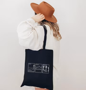 New England State Stamps Tote Original Hand Drawn Bag