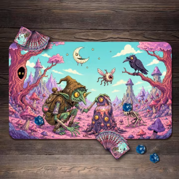 MTG Playmat, Goblin Forest Custom Play Mat, TCG Playmat with Zones - 24"x14"