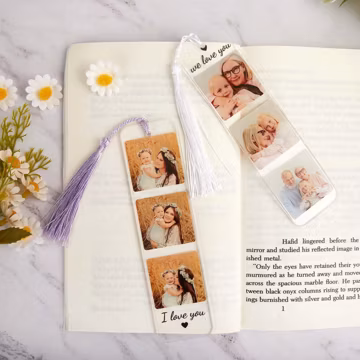 Personalized Bookmark with Picture,Mothers Day Gift,Reading Gift,Photo Gift, Gift for Her, Custom Photo Acrylic Bookmark