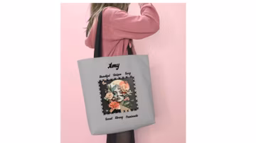 Personalized Floral Tote Bag: Bohemian Style Custom Purse