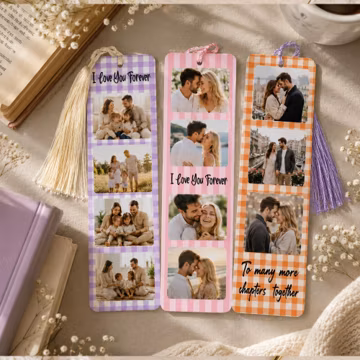 Personalized Family Photo Bookmark, Custom Photo Collage Bookmark, Family Keepsake Gift, Photo Collage Bookmark, Gift for Mom Dad Grandma