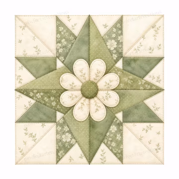 20 Quilt Star Flower Blocks Clipart, Sewing Journal and Patchwork Sticker Watercolor JPG Digital Download, Commercial Use