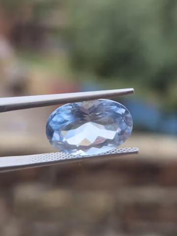 6.60 Ct Blue Sapphire Oval Cut Loose Gemstone | Faceted Blue Sapphire | Lab Created Stone for Ring, Pendant & Jewelry Making