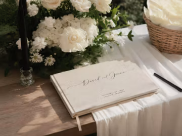 Personalized Linen Wedding Guest Book, Custom Wedding Signing Book, Polaroid Photo Album, Linen Hardcover Guestbook, Wedding Keepsake Gift