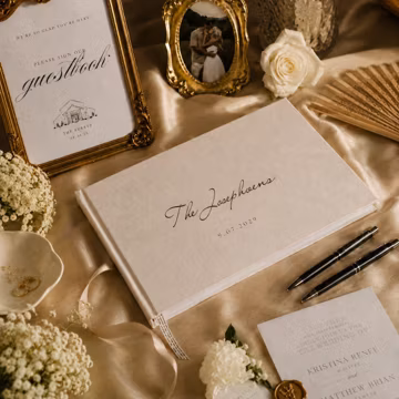 Personalized Linen Wedding Guest Book, Custom Wedding Signing Book, Polaroid Photo Album, Linen Hardcover Guestbook, Wedding Keepsake Gift