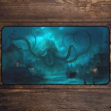 Leviathan Kraken MTG Playmat, Nautical Horror TCG Playmate Gaming deskmat & mousepad