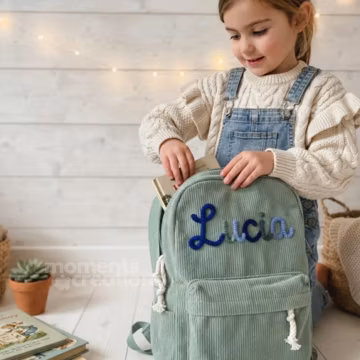 Personalized Name Hand-Embroidered Toddler Backpack: Custom Name Kids School or Travel Bag