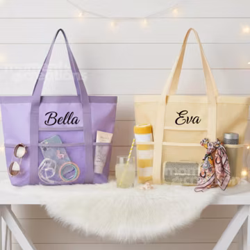 Custom Mesh Tote Bag: Personalized Name Beach or Pool Bag