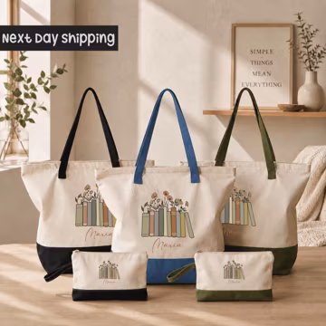 Personalized Book Lover Canvas Tote Bag: Custom Reader Gift