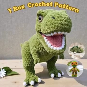 T-Rex Crochet Pattern – Amigurumi Dinosaur PDF Plush Toy Tutorial (Digital Download)