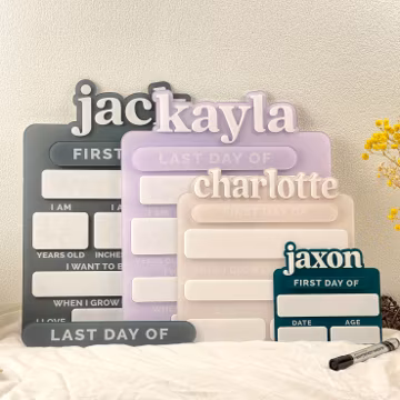 Acrylic First Day of School Sign, Personalized School Sign, Back to Schoo, Photo Prop, Custom First & Last Day School Board, Milestone Sign