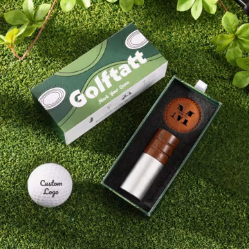 Personalized Golf Stamp Kit,Ink golf stamp + golf balls marker,Custom Logo or 38 Pattern,Wood Golf Ball Stamp,Father’s Day,Groomsmen gift