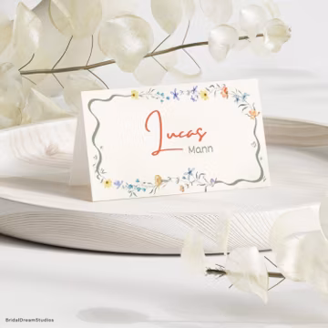 Wildflower Wedding Place Cards Template Whimsical Wedding Guest Tags Floral Wedding Table Name Cards Garden Wedding Seat Sign Reception, WF2