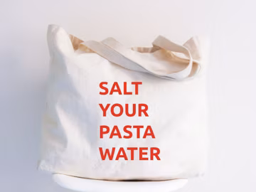 Funny Pasta Lover's Tote Bag, Salt Your Pasta Water, Pasta Grocery Bag, Reusable Shopping Tote, Gift for Foodies, Food Tote Bag, Kitchen Bag