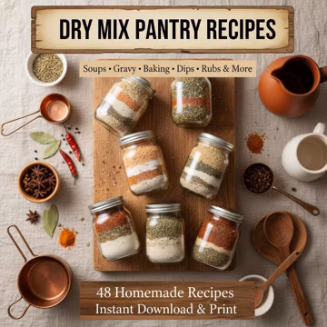 Homestead Pantry Mix Recipe Book | Printable Cookbook PDF | 48 Dry Mix Recipes
